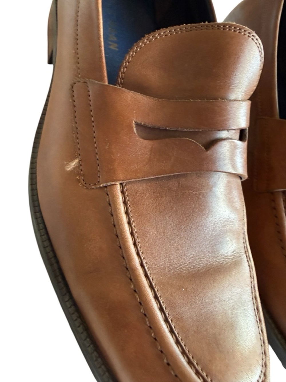 Cole Haan Men’s Tan Leather Penny Loafers - Picture 4 of 11